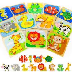 Imagem de Quebra-cabeças de madeira TOY Life Animals para crianças de 1 a 4 anos