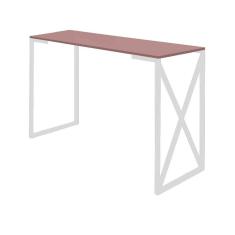 Imagem de Mesa Escrivaninha 90cm Bex Home Office Industrial Consultório Ferro Branco MDF Rose - Ahz Móveis