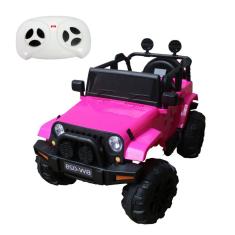 Imagem de Mini Carro Jeep Elétrico Infantil Importway Rosa 12V Luzes Som Com Controle