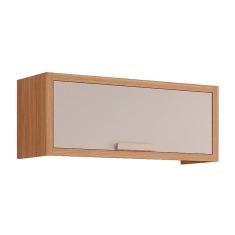 Imagem de Armário de Cozinha Modulado Eloise Geladeira c/1 Porta Basculante Riscada 80 cm Freijo/Off White - mgm