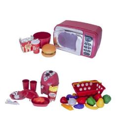 Imagem de Cozinha Infantil Menino Microondas Air Fryer Cesta Fruta - Altimar
