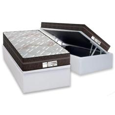Imagem de Cama Box Baú Solteiro: Colchão Molas Ensacadas Probel MasterPocket ProDormir Evolution + Base CRC Courano White(88x188)