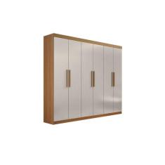 Imagem de Guarda Roupa Casal 6 Portas Leblon 100% Mdf D Doro Móveis - Cinamomo/off White