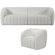 Imagem de Kit Sofá 4 Lugares Para Sala 292cm com 01 Poltrona Lazio M03 Bouclê Br