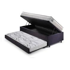 Imagem de Bicama Box Baú Solteiro Suede Preto 88X188 Com Colchão Hanover Molas E