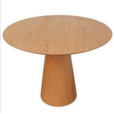 Imagem de Mesa de Jantar Cone 100 cm Base Madeira Freijó Tampo Freijó