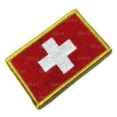 Imagem de Bandeira Suíça Patch Bordada Fecho de Contato Gancho