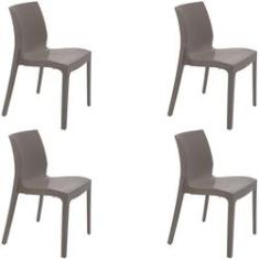 Imagem de Conjunto 4 Cadeiras Plástica Tramontina Monobloco Alice Camurça 92037210