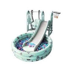 Imagem de Super Playground Divertido Infantil 4x1 Com Piscina De Bolinhas Verde Com 200 Bolinhas Coloridas