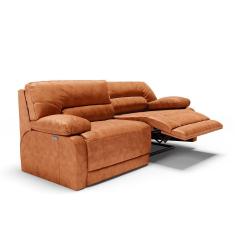 Imagem de Sofá 2 Lugares Reclinável Elétrico Asmará 230cm Couro Amarula - Gran Belo