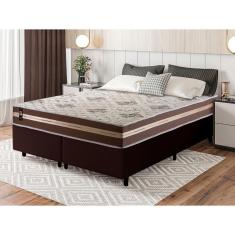 Imagem de Conjunto Cama Box Espuma Chicago Marrom King 193x203x57