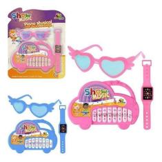 Imagem de Brinquedo Piano Teclado Musical + Oculos E Relogio Infantil - Zein