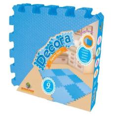 Imagem de Tapete Infantil Liso Decora Azul 9 Peças 29X29cm Bebe Decora - Dabede