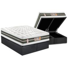Imagem de Cama Box Baú Queen: Colchão Molas Bonnel Castor Silver Star Air Double Face + Base Gray(158X198)
