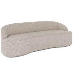 Imagem de Sofá 4 Lugares Curvo Sala de Estar Living Lótus D02 Linho Bege 230 cm D-463 - Lyam Decor