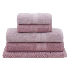 Imagem de Jogo Toalhas Banhão Buddemeyer 5p Fio Penteado Rosa 0121
