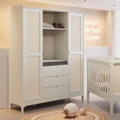 Imagem de Guarda-Roupa Brisa Com 2 Portas E 3 Gavetas Nichos - Areia Fosco