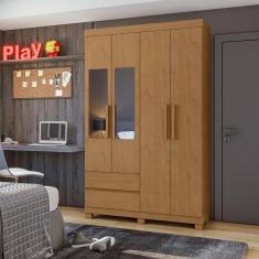 Imagem de Guarda-roupa Zeus 4 Portas 2 Gavetas Com Espelho Lopas