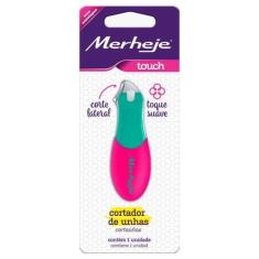 Imagem de Cortador de Unha Lateral Merheje Touch Verde/Rosa