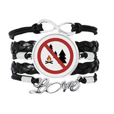 Imagem de OFFbb-USA Logotipo No Burning Fires Art Deco Presente Pulseira Fashion Amor Acessório Pulseira de Couro Trançado Corda Presente Pulseira Presente