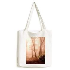Imagem de Bolsa de lona com estampa florestal  escura, ciência, natureza, paisagem, sacola de compras, bolsa casual