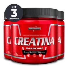 Imagem de Creatina Pura 300G Hardcore Integralmedica Kit 3 Potes