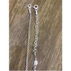 Imagem de Kit 2 Pulseiras Infantil Prata Legítima 925 Coração Elo - Lojas La&Ny