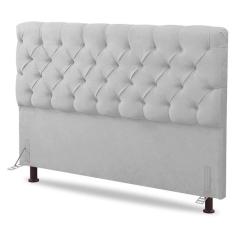 Imagem de Cabeceira Cama Box Solteiro Lylla 90cm Capitonê Com Frame Sintético Branco - Abmaza