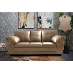 Imagem de Sofá de Couro Legítimo 3 Lugares 2,10m Cama Inbox Monterrey Bege