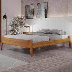 Imagem de Cama Queen Turca Slim Madeira Maciça Amêndoa/Marrom - Josandro