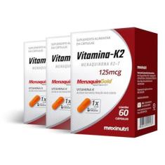 Imagem de Kit 3 Vitamina K2 Menaquingold Maxinutri 60 Cápsulas