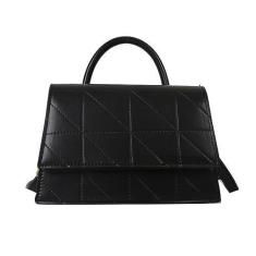 Imagem de Bolsas de ombro em couro PU Bolsas de ombro em couro Bolsa de mão com alça ajustável (Black)