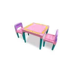 Imagem de Mesa Infantil Colorida Com 2 Cadeira Tritec Menina