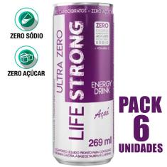 Imagem de Energético Life Strong Energy Drink 6 Unidades Sabor Açai