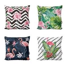 Imagem de Capas de Almofadas Flamingos Decorativas Para Sofá 40x40 - Novadecora