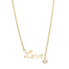 Imagem de Colar Rommanel Banhado Ouro Pingente Love Com Cristal 531531