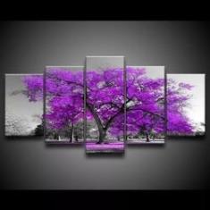 Imagem de Quadro Decorativo 129x63 Sala Quarto Árvore Roxa 1