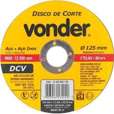Imagem de Disco de Corte 125,0X1,2X22,23 DCV - Vonder