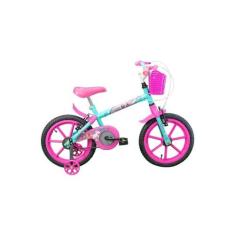 Imagem de Bicicleta Infantil Aro 16 Pinky Feminina Anis e Rosa Track Bikes