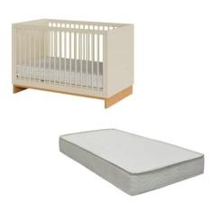 Imagem de Berço Americano 2 em 1 Mini Cama e Colchão Cubo Areia/Platano
