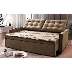 Imagem de Sofá Sem Caixa Retrátil e Reclinável 1,85m Cama Inbox Studio Suede Velusoft Castor