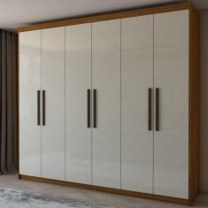 Imagem de Guarda-Roupa Casal Coliseu 6 Portas 4 Gavetas Cinamomo/Off White - Panorama Móveis