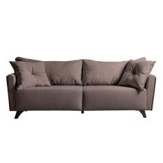 Imagem de Sofá 3 Lugares Gales Veludo Marrom 230 cm