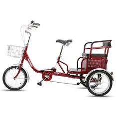 Imagem de Triciclo adulto de 40,6 cm ao ar livre, bicicleta de três rodas com cesta de compras, bicicleta triciclo para piquenique, ciclismo, pedalada, compras, trabalho, homens e mulheres