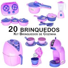 Imagem de Cozinha Infantil Eletro Jogo De Panela Batedeira Fogão 20Pç - Altimar
