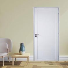 Imagem de Porta Lambril de Alumínio 210 x 80cm com Maçaneta Premium Linha 30 Lado Esquerdo Esquadrias Bergame Branco
