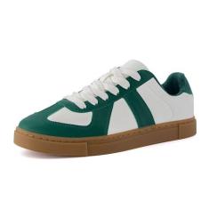 Imagem de CUSHIONAIRE Tênis feminino Bailey com cadarço + espuma confortável, larguras disponíveis, Branco/Verde, 36