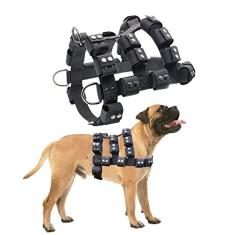 Imagem de Peitoral para cães pequenos, médios e grandes, sem puxão, colete pesado para cães, peitoral tático para pit bulls com bolsos (peso ajustável) – perda de peso, exercício, caminhada, músculo