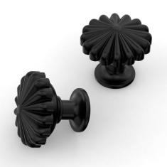 Imagem de 9BUILD Pacote com 10 maçanetas de armário pretas foscas de 3 cm puxadores de armário de cozinha puxadores pretos puxadores de cômoda redondos puxadores de cozinha para armários pretos para armários e