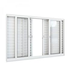 Imagem de Janela de Alumínio Veneziana 120x150cm 6 Folhas Lucasa Alumínios Branco